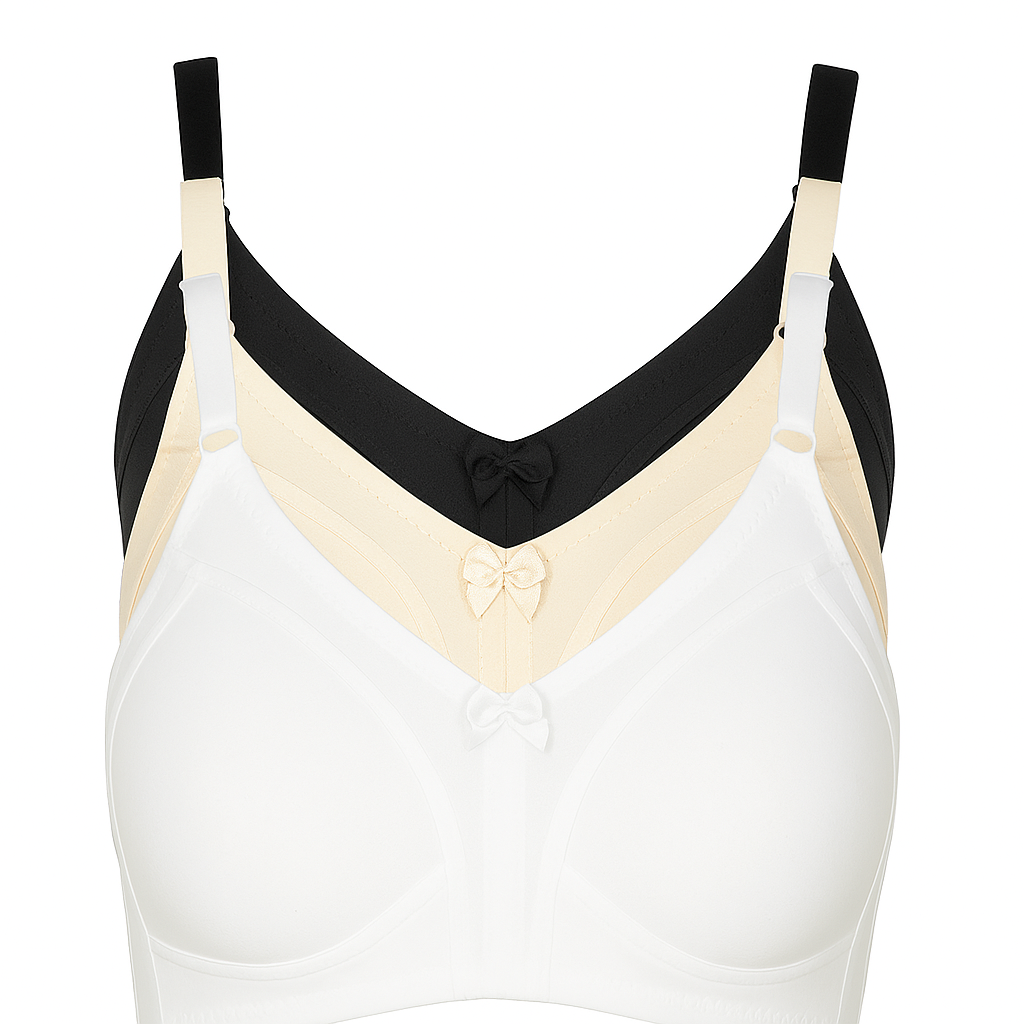 Comfy - (Pack of 3) Black/skin/OffWhite
